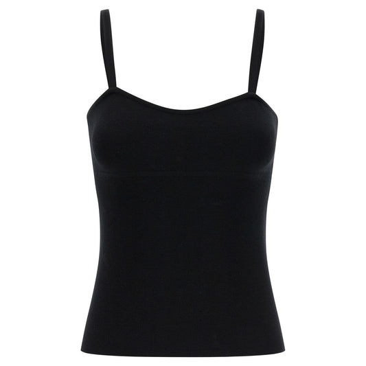 Max Mara Black Virgin Wool Tank Tops