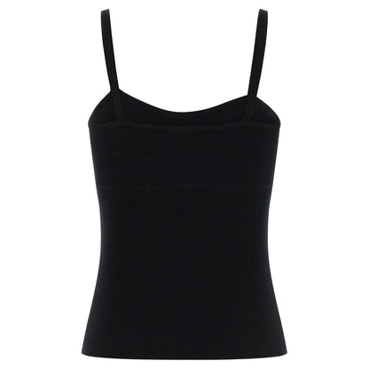 Max Mara Black Virgin Wool Tank Tops