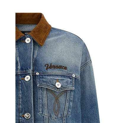 Versace Blue Cotton Denim Jacket