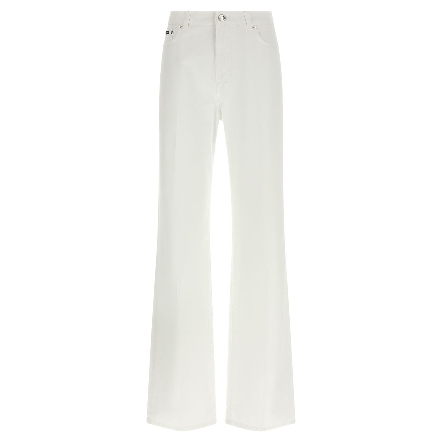 Dolce & Gabbana White Cotton Flared Jeans