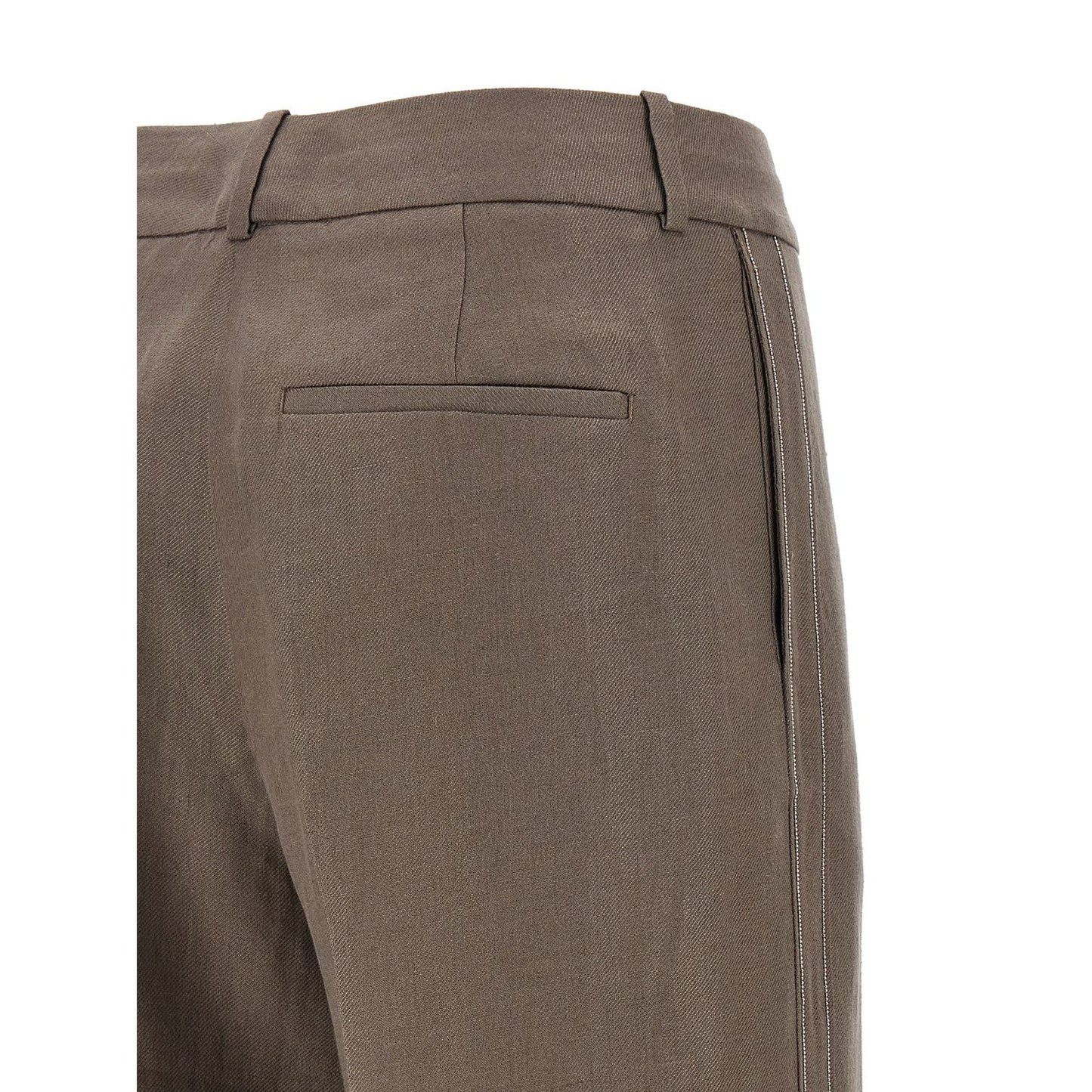 Peserico Brown Linen Pants