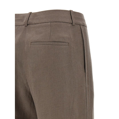 Peserico Brown Linen Pants