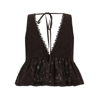 PINKO Brown Cotton Blouse