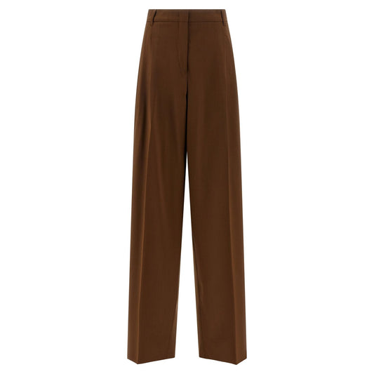 Max Mara Brown Virgin Wool Casual Pants