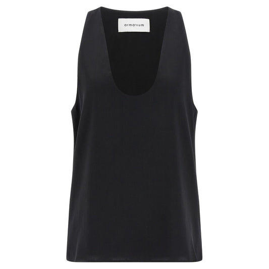Armarium Black Silk Tank Tops