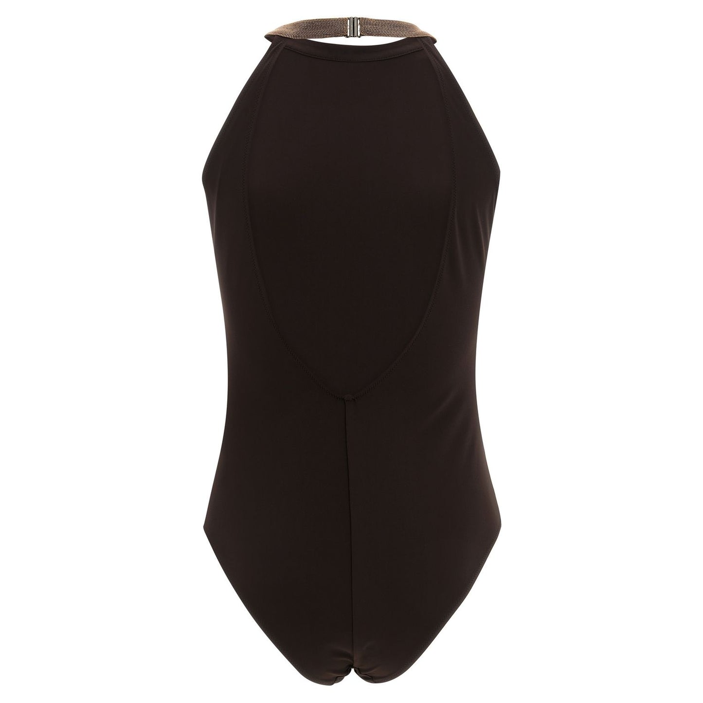 Brunello Cucinelli Brown Polyamide One-Piece Swimsuit