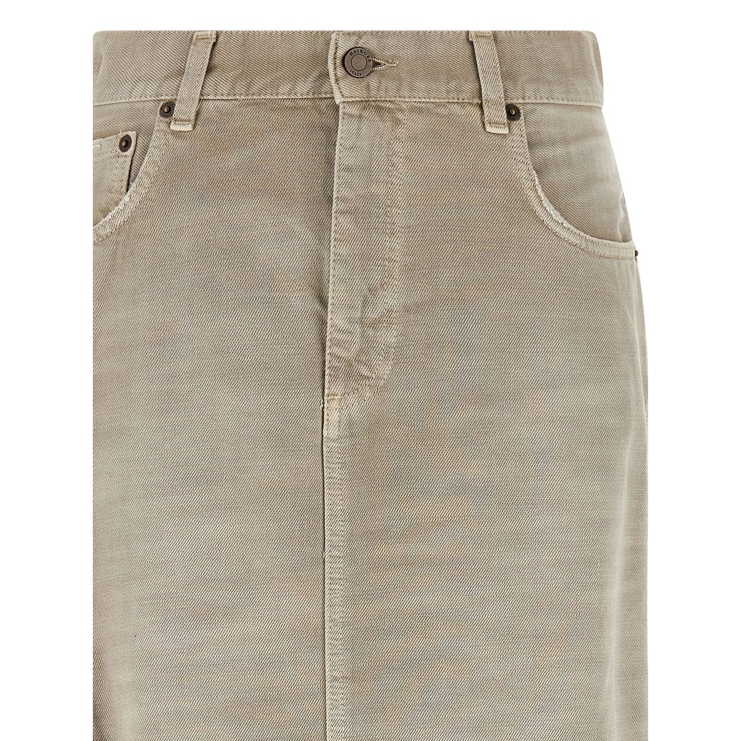 Haikure Gray Cotton Midi Skirt