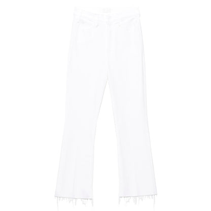 Mother Denim White Cotton Flared Jeans