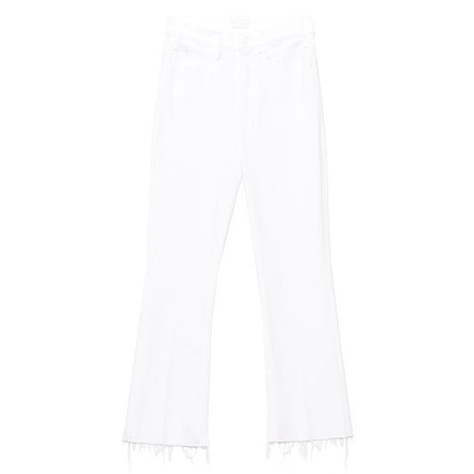 Mother Denim White Cotton Flared Jeans