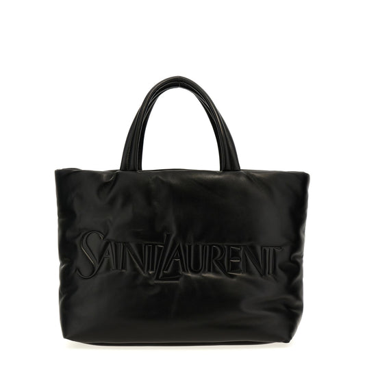 Saint Laurent Black Lamb Leather Tote Bag