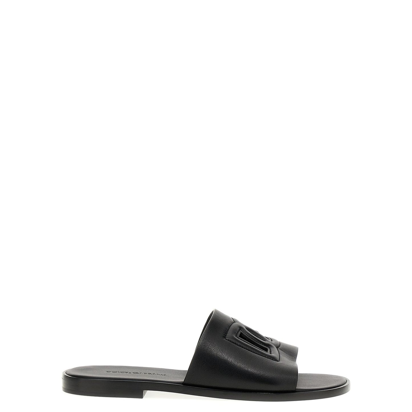 Dolce & Gabbana Black Leather Slides