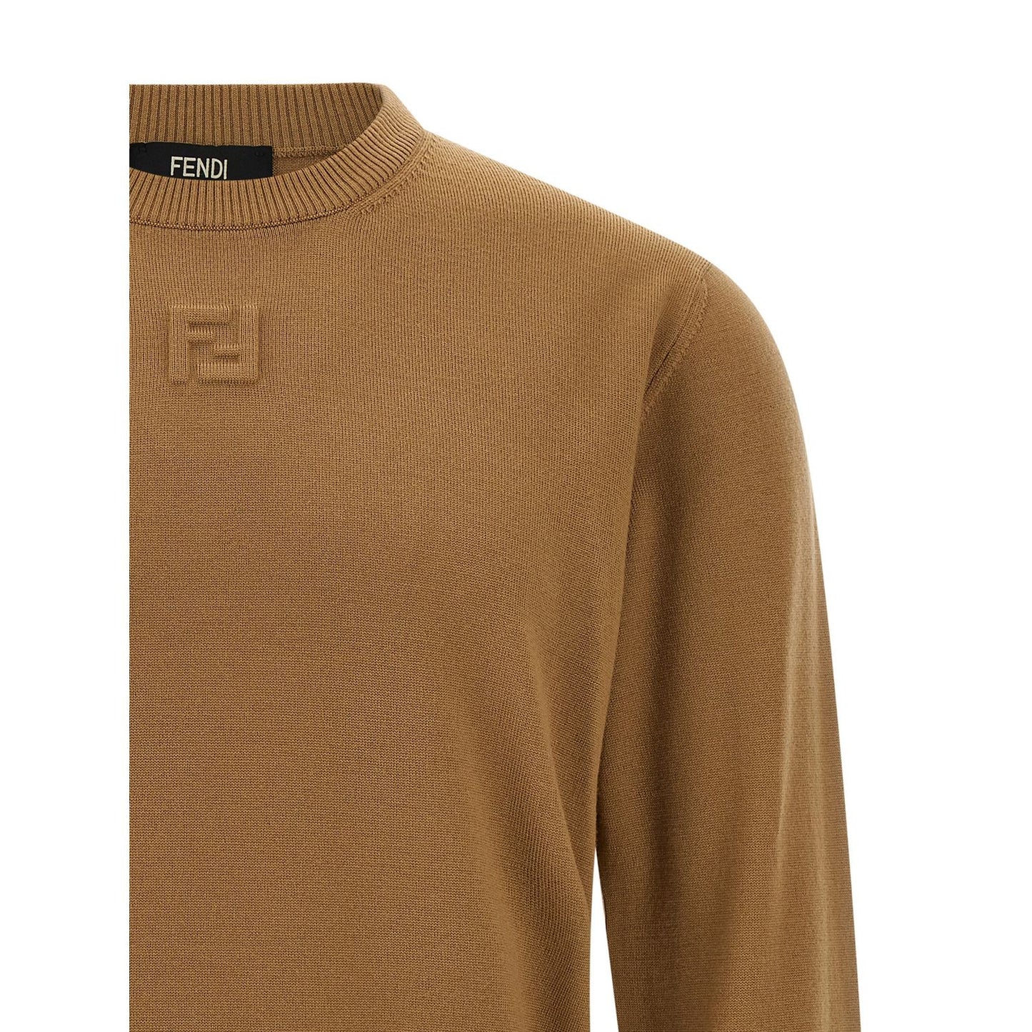 Fendi Beige Virgin Wool Cardigan