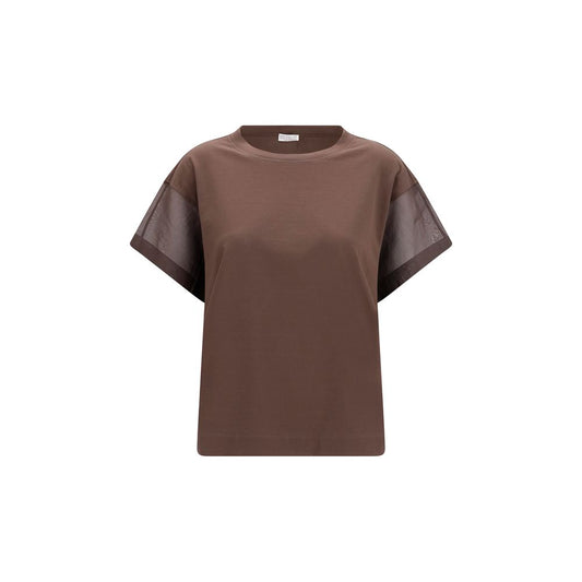 Brunello Cucinelli Brown Cotton T-Shirt