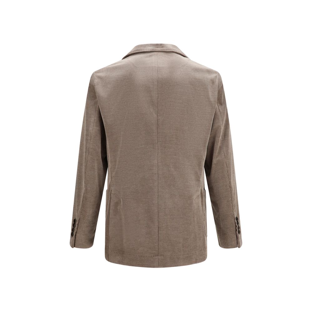 Brunello Cucinelli Gray Cotton Full-Length Jacket