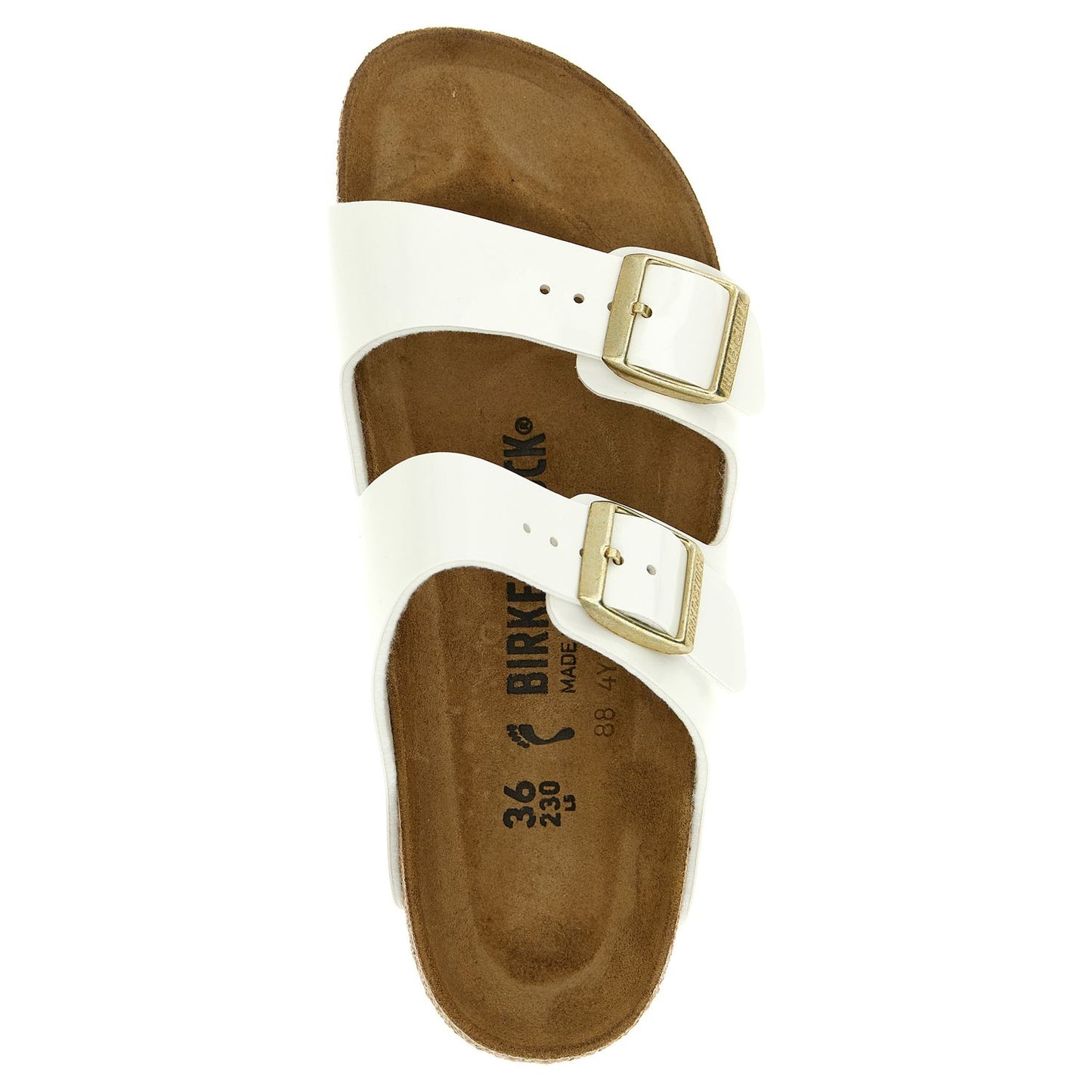 Birkenstock White Artificial Leather Slides