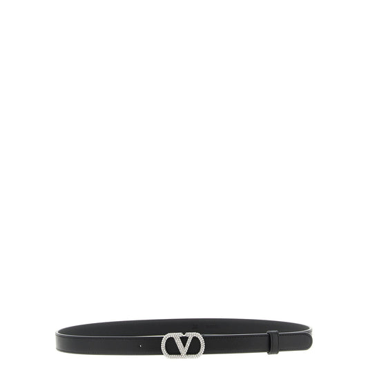 Valentino Garavani Black Calfskin Regular Belt