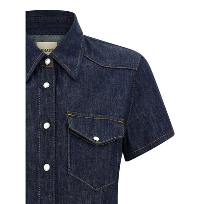 Khaite Blue Cotton Blouse