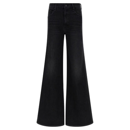 Mother Denim Black Cotton Flared Jeans