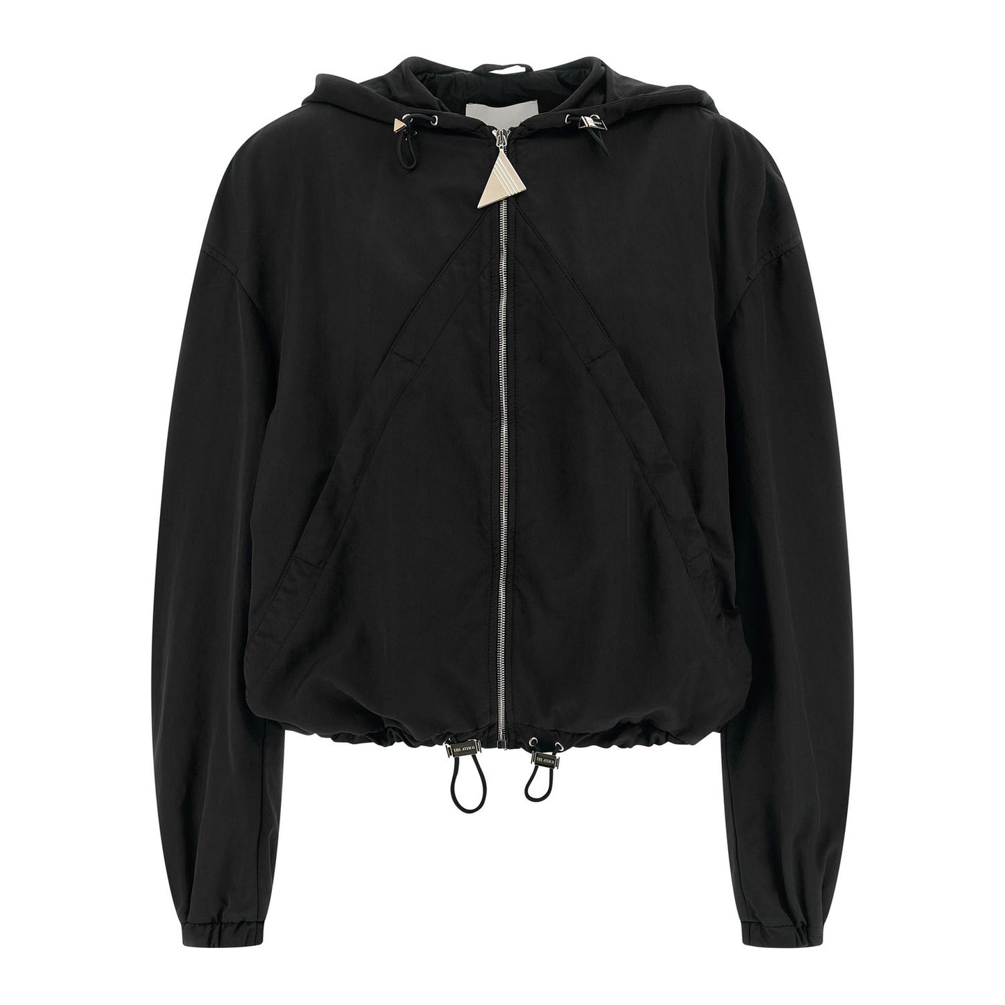 The Attico Black Polyester Bomber