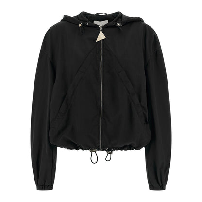 The Attico Black Polyester Bomber