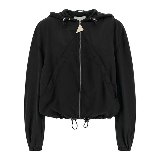 The Attico Black Polyester Bomber