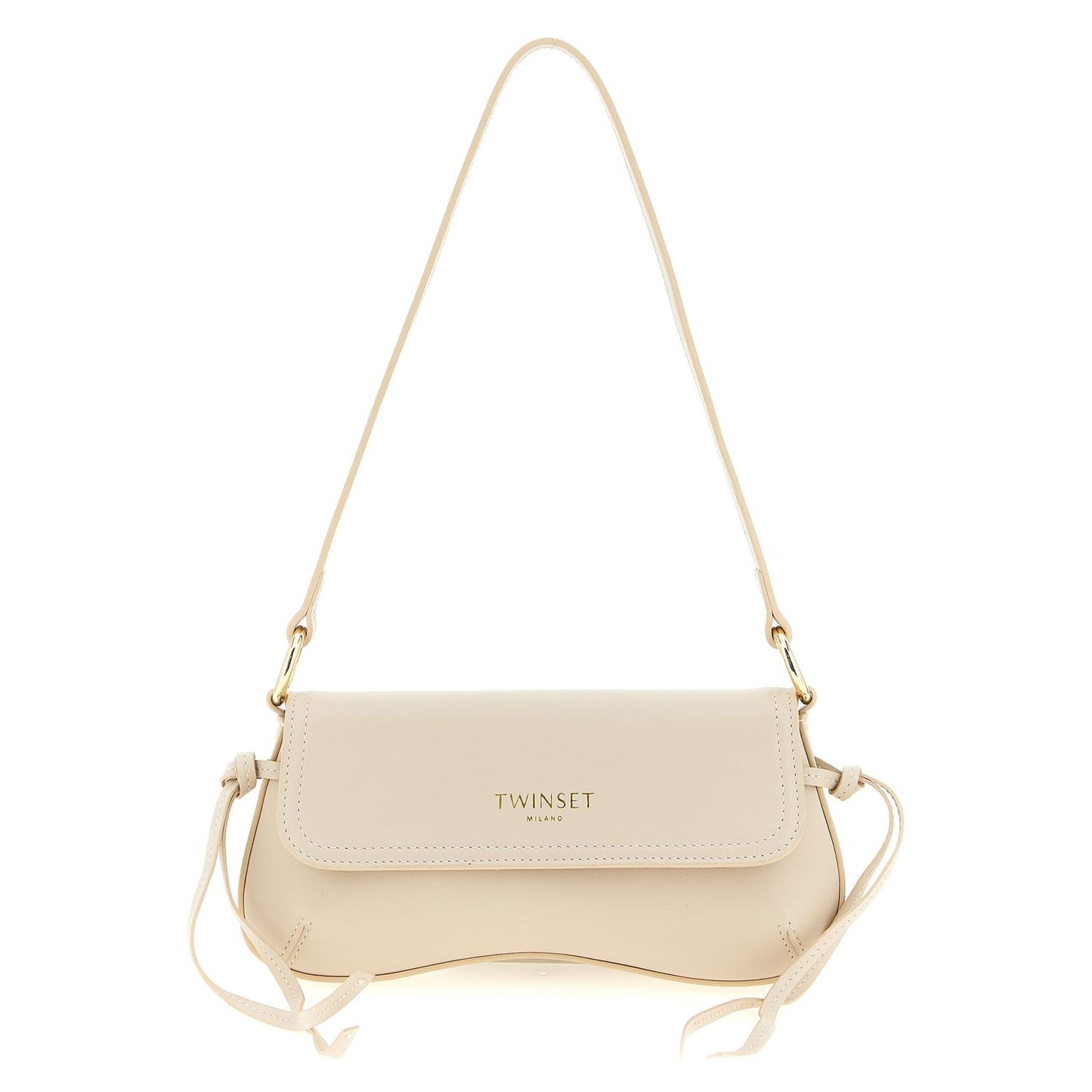 Twinset White Leather Shoulder Bag