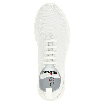 Kiton White Cotton Athletic Sneakers