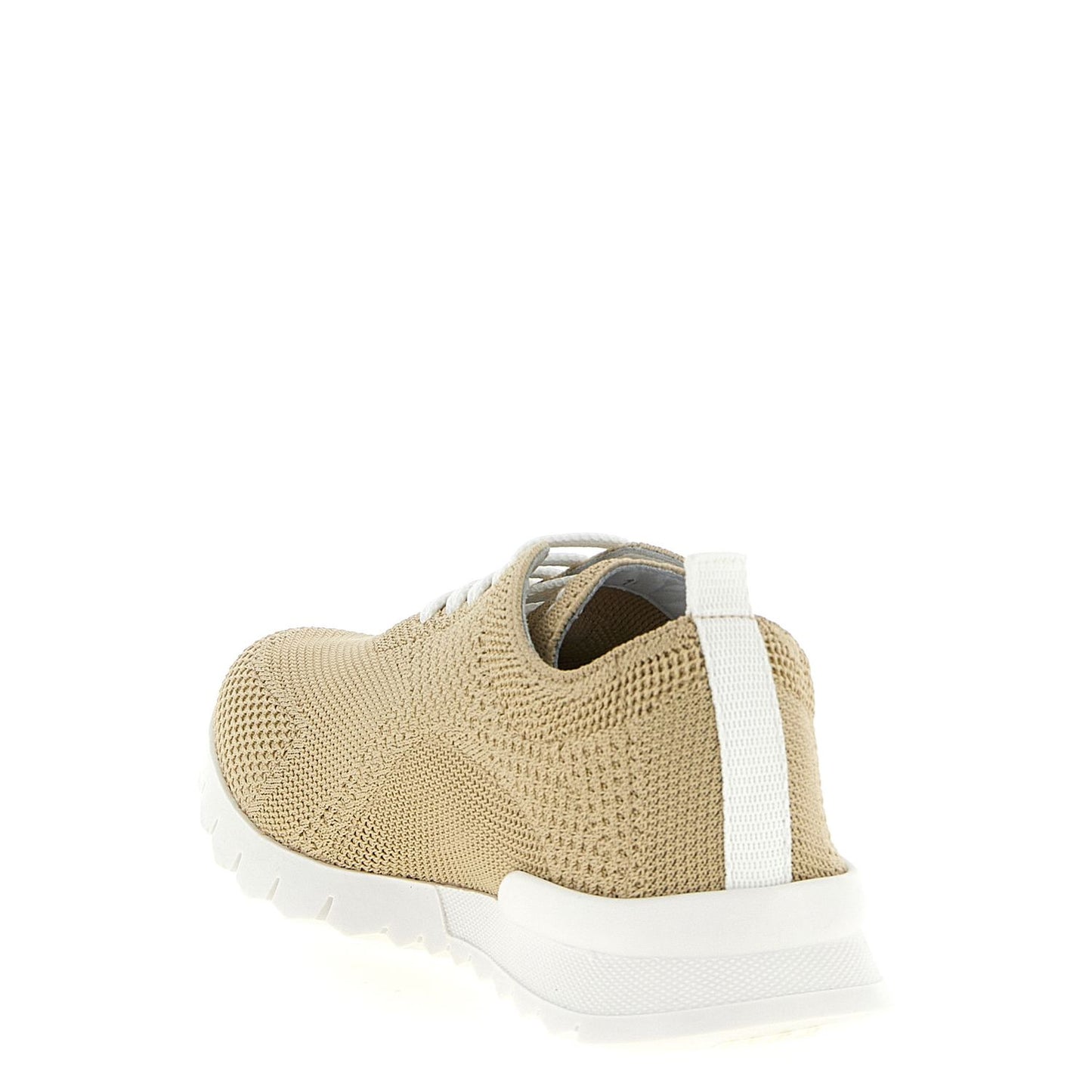 Kiton Beige Cotton Athletic Sneakers