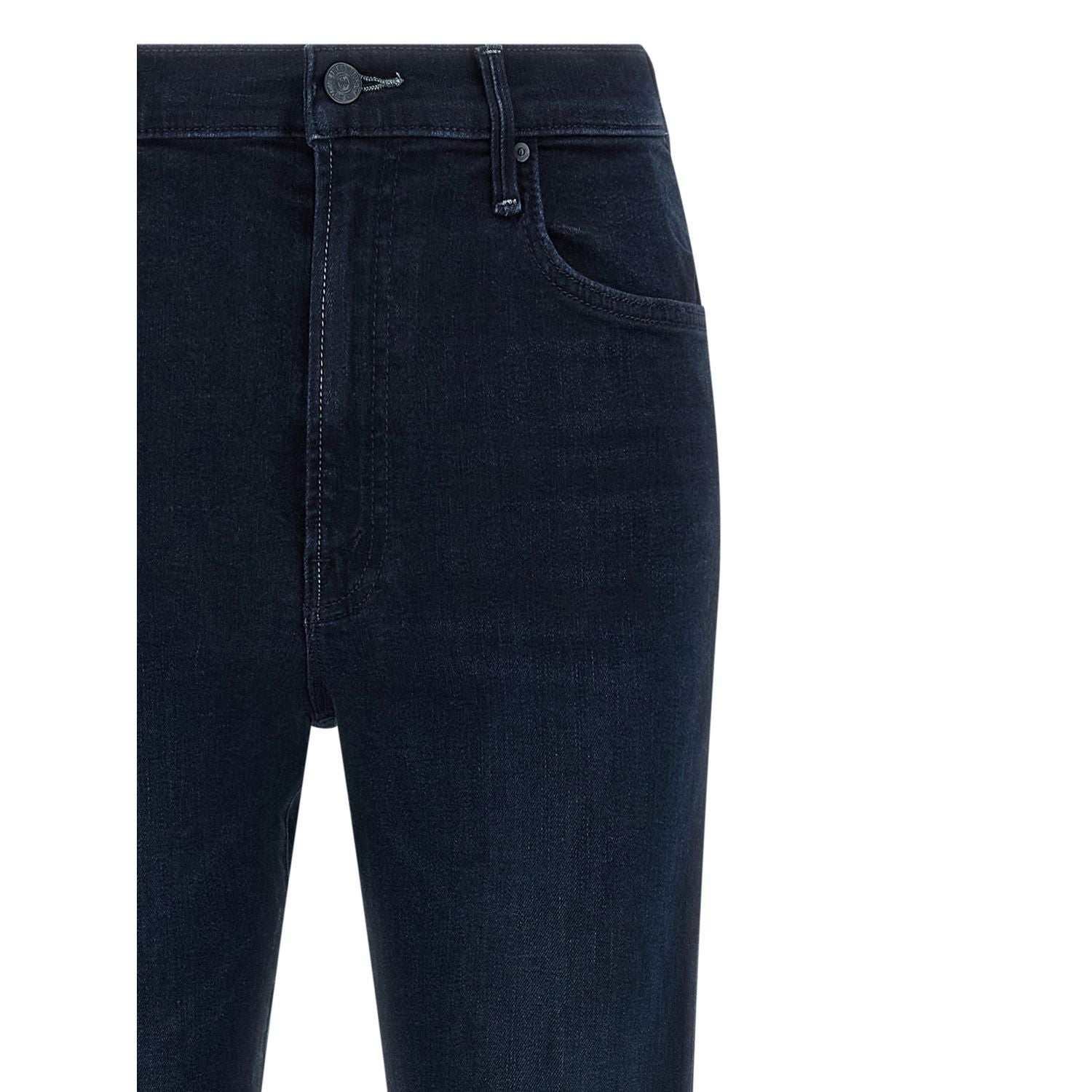 Mother Denim Blue Cotton Flared Jeans