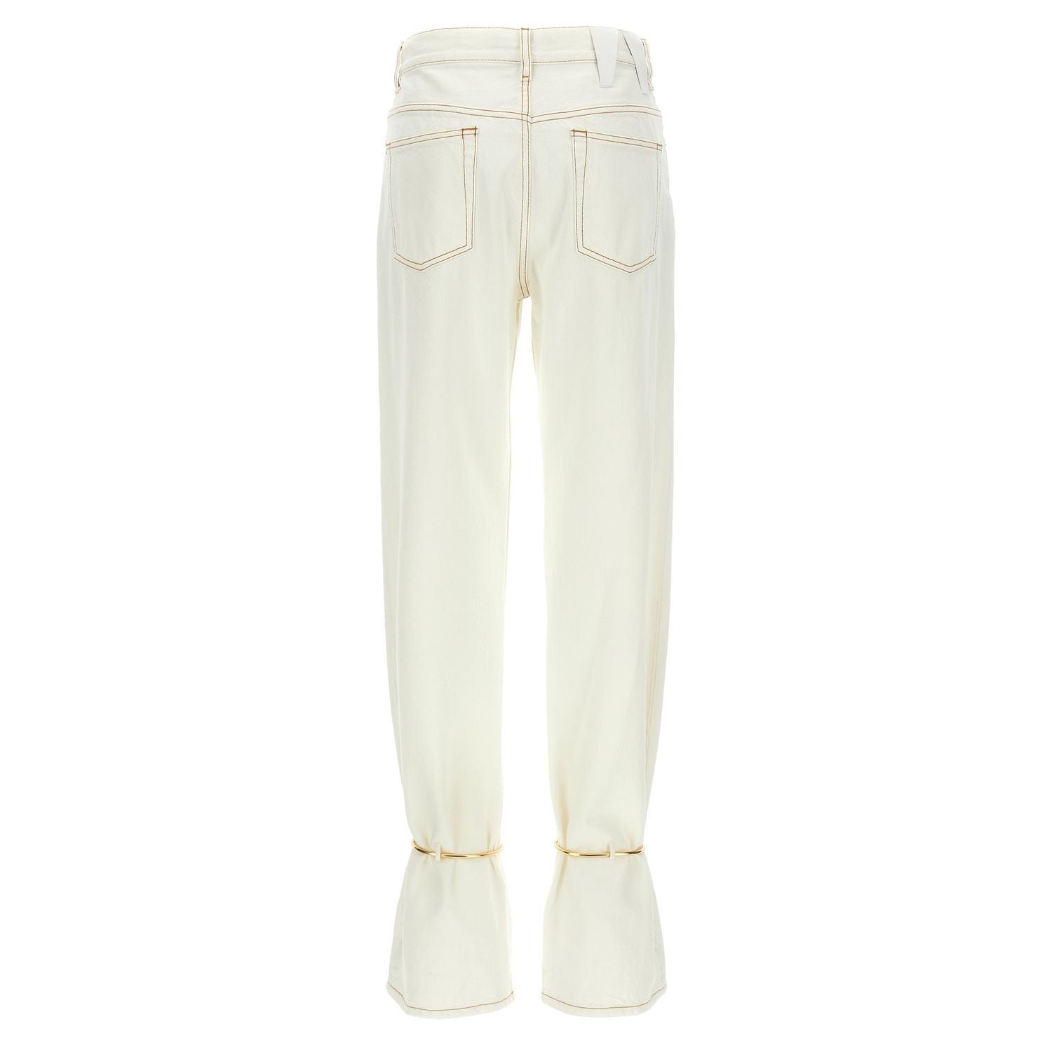Darkpark White Cotton Straight-Leg Jeans