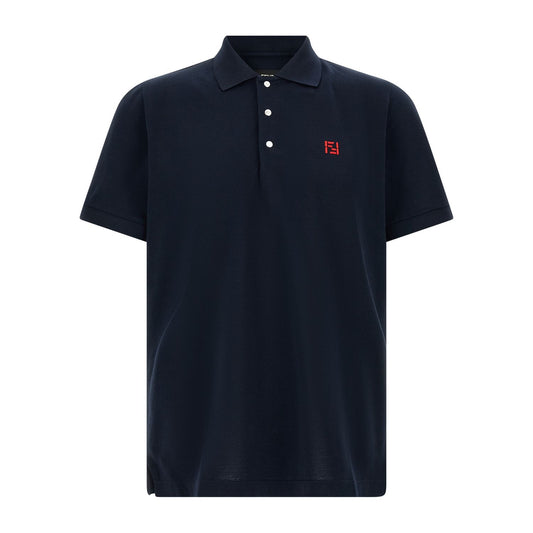 Fendi Blue Cotton Polo Shirt