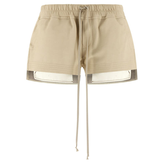 Rick Owens Beige Lamb Leather Bermuda Shorts