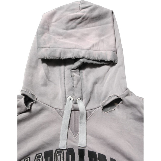 Dolce & Gabbana Gray Graphic Hooded Sweatshirt Men Sweater
