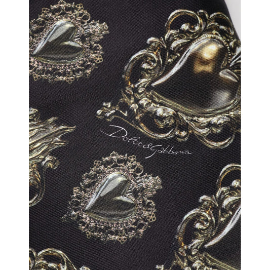 Dolce & Gabbana Black Sacred Heart Cotton Sweatshirt Sweater
