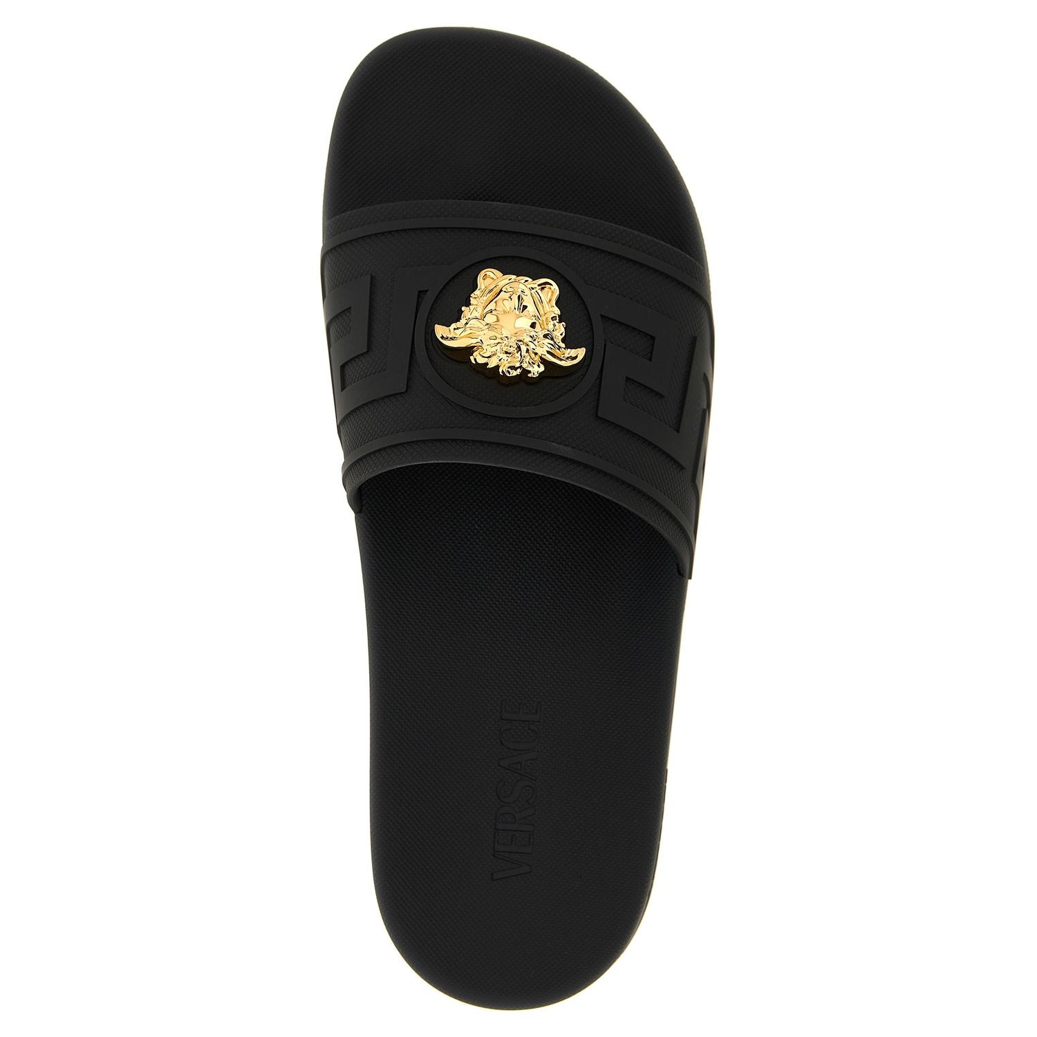 Versace Black Glass Slides