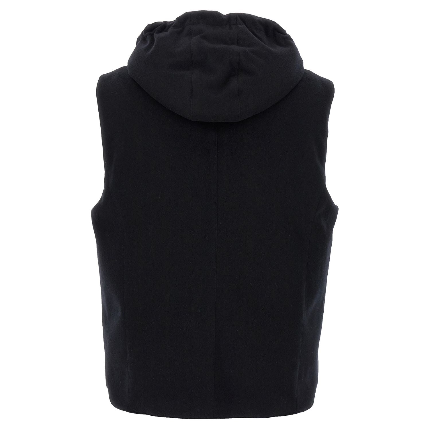 Brunello Cucinelli Black Wool Sleeveless Jacket