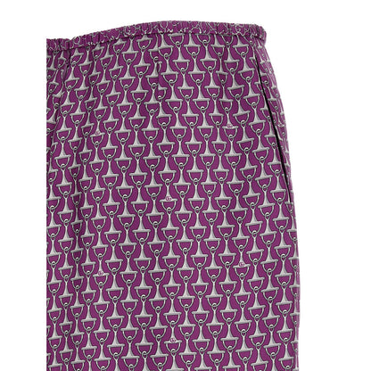 Gucci Purple Silk Midi Skirt