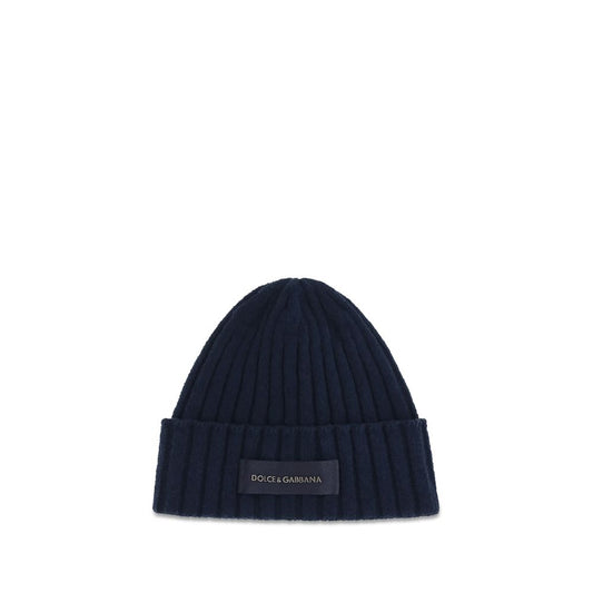 Dolce & Gabbana Blue Wool Oves Aries Beanie