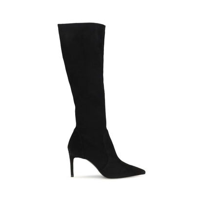 Stuart Weitzman Black Calf Leather Bos Taurus Boots