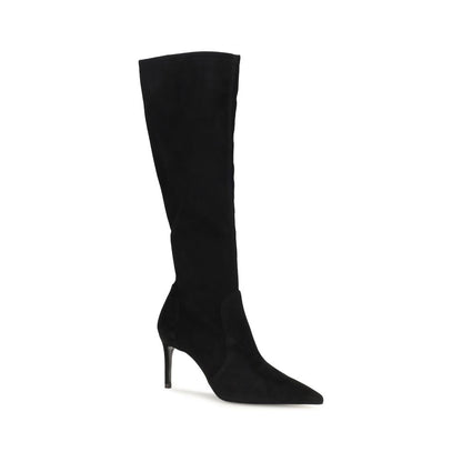 Stuart Weitzman Black Calf Leather Bos Taurus Boots