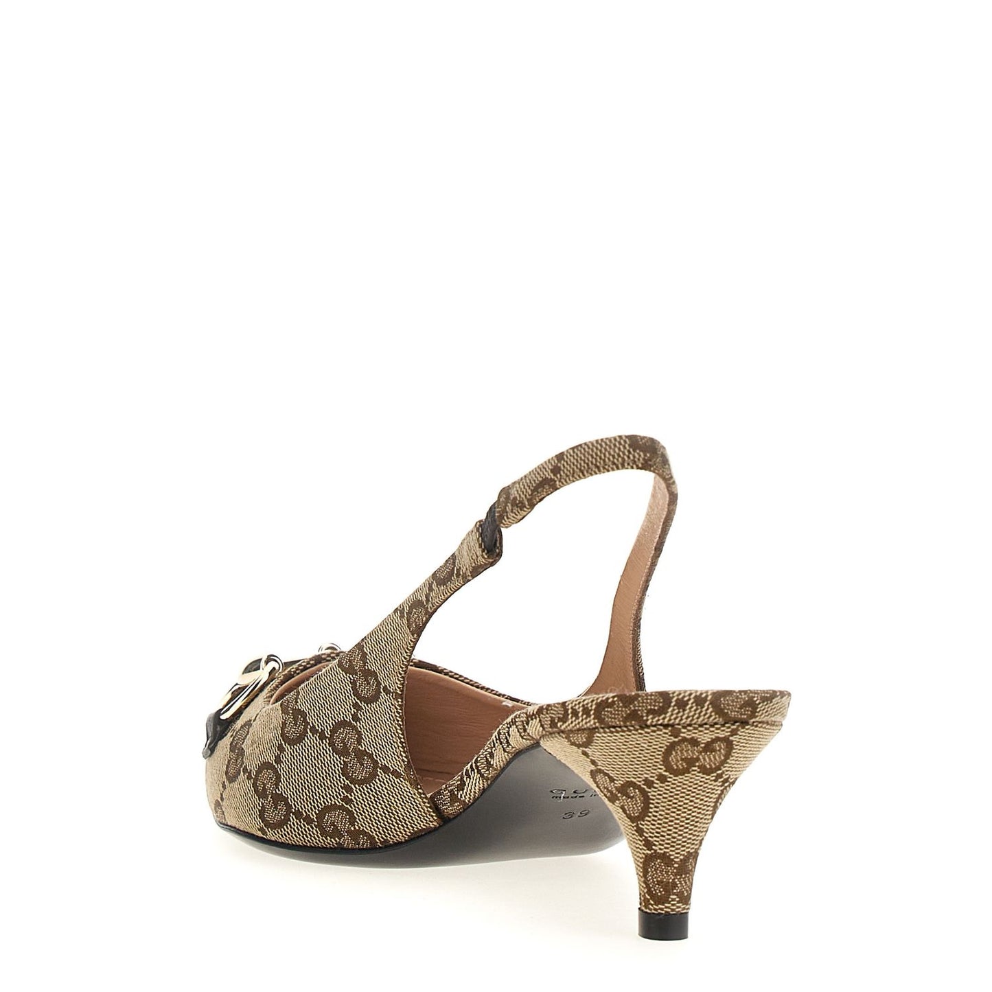 Gucci Beige Polyester Mid Heel Pumps