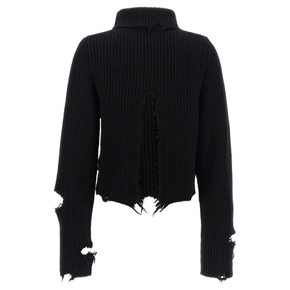 Haikure Black Merino Wool Cardigan