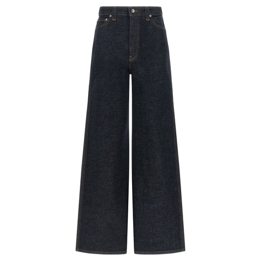 Khaite Blue Cotton Flared Jeans