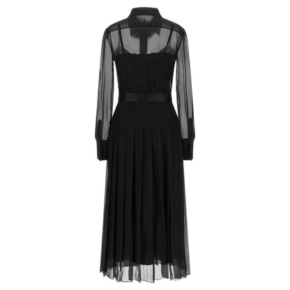 Dolce & Gabbana Black Silk Midi Dress