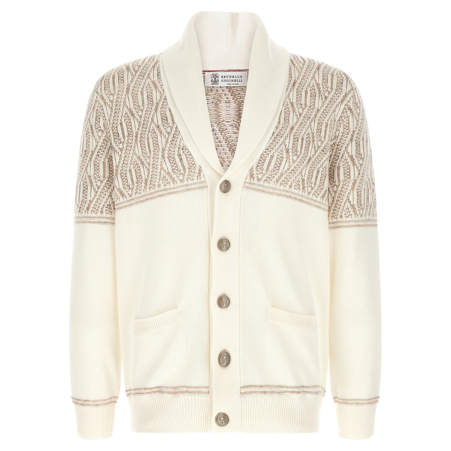 Brunello Cucinelli Beige Cotton Cardigan