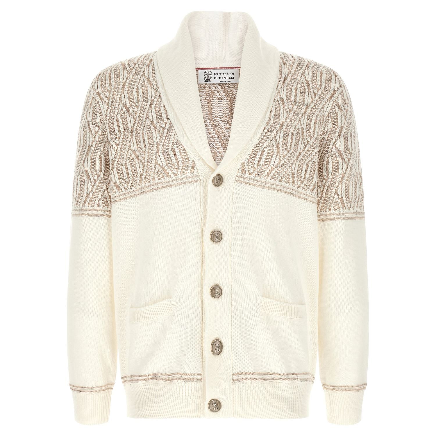 Brunello Cucinelli Beige Cotton Cardigan