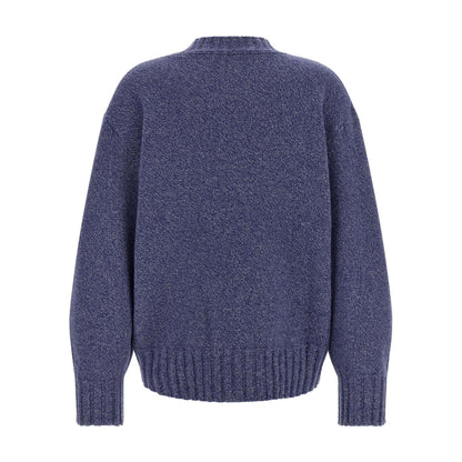 The Attico Blue Virgin Wool Cardigan