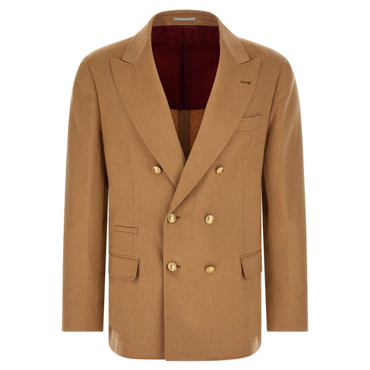 Brunello Cucinelli Beige Camel Hair Blazer