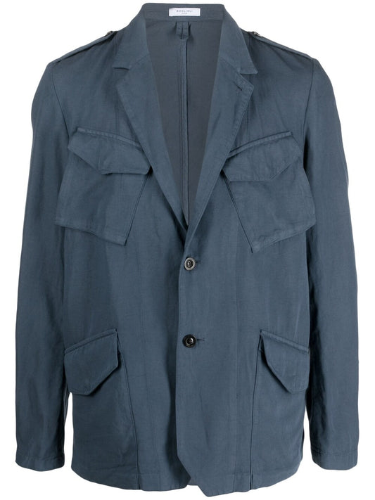 Boglioli  cotton-linen Men Jackets Blue