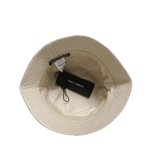 Dolce & Gabbana Men Beige Floral Wide Brim Bucket Capello Hat